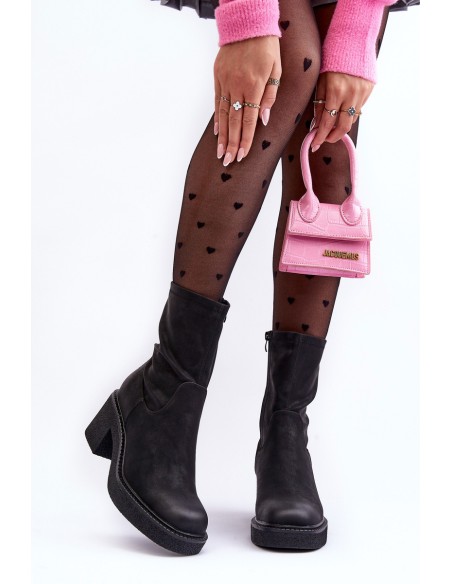 Women's Boots on Massive Heel Black Tozanna