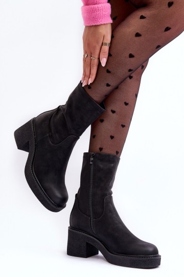 Women's Boots on Massive Heel Black Tozanna 2
