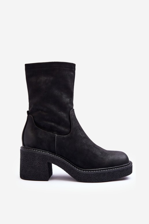 Women's Boots on Massive Heel Black Tozanna