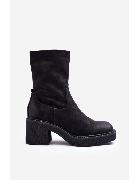Women's Boots on Massive Heel Black Tozanna