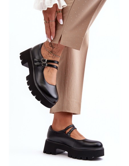 Women's Low Heel Shoes Black Saviwa