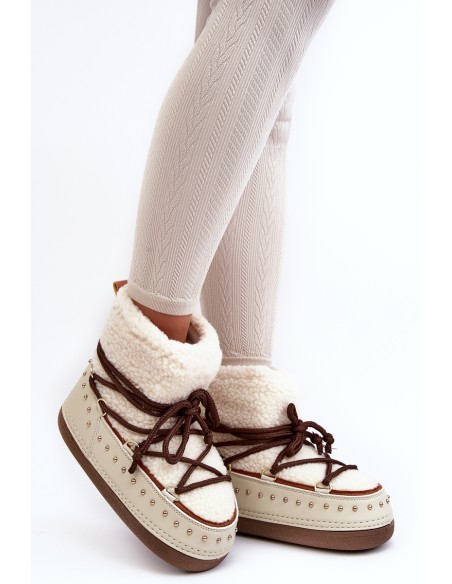 Women's Padded Snow Boots Beige Rohes