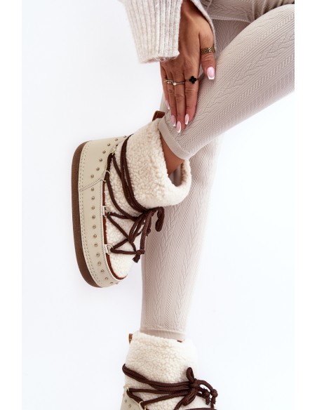 Women's Padded Snow Boots Beige Rohes