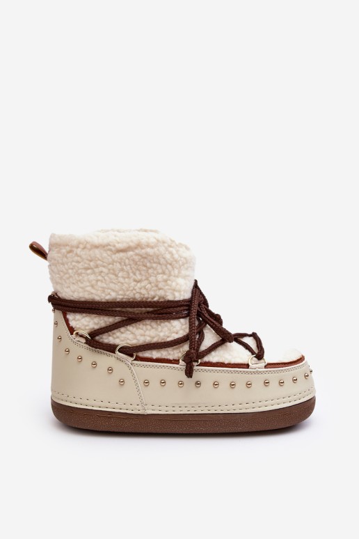 Moteriški paminkštinti sniego batai smėlio spalvos Rohes