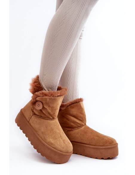 Women's Platform Snow Boots with Faux Fur Camel Wikas