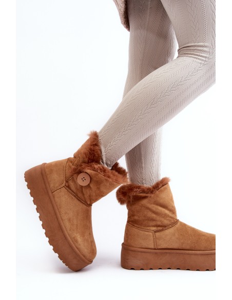 Women's Platform Snow Boots with Faux Fur Camel Wikas