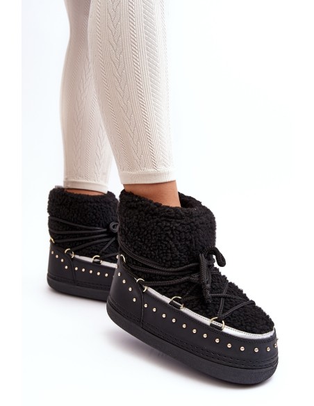 Women's Padded Snow Boots Black Rohes