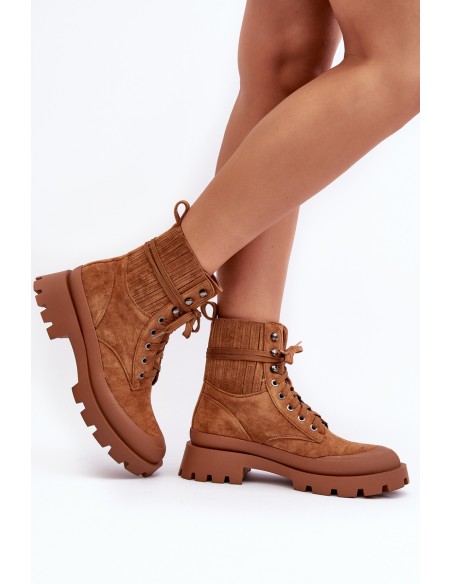 Women's Trapper Lace-Up Boots Camel Gordts