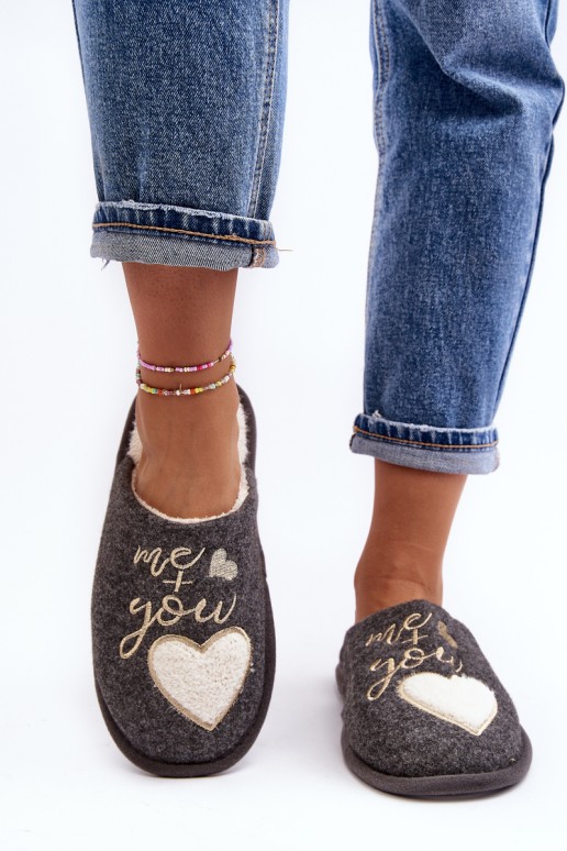 Women's Classic Slip-on Slippers Gray Mabira Fleece-lined