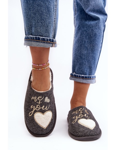 Women's Classic Slip-on Slippers Gray Mabira Fleece-lined