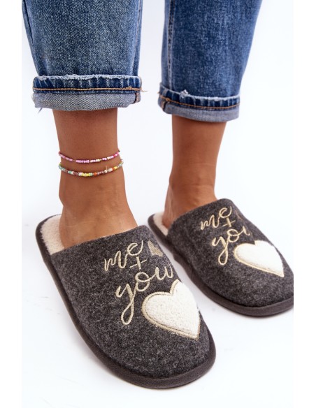 Women's Classic Slip-on Slippers Gray Mabira Fleece-lined