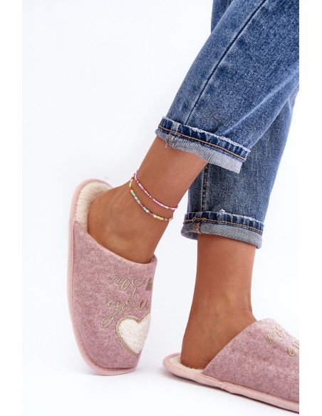 Women's Classic Slip-on Fleece Lined Slippers Pink Mabira
