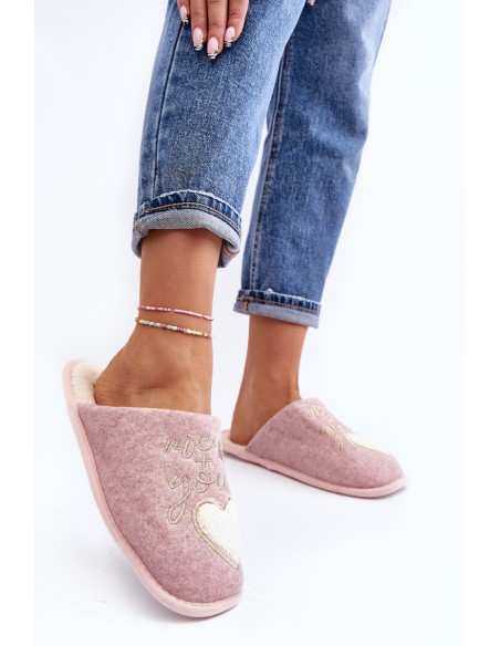Women's Classic Slip-on Fleece Lined Slippers Pink Mabira