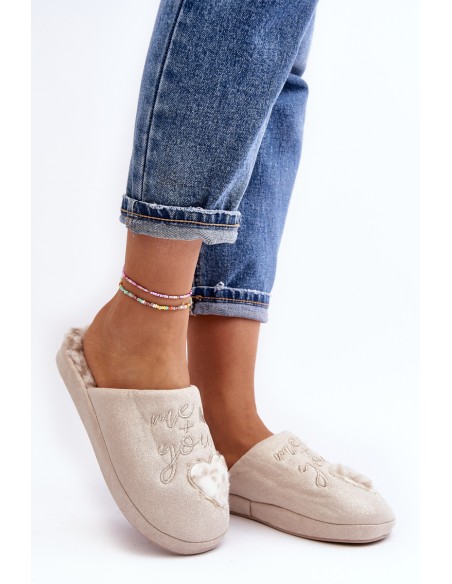 Shiny Women's Slippers Beige Geraja