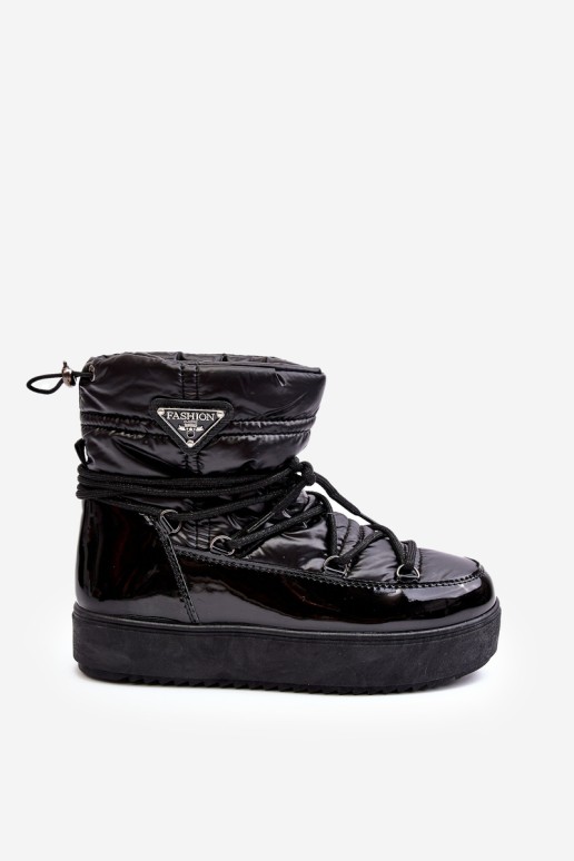 Women's platform snow boots with black laces Fleure