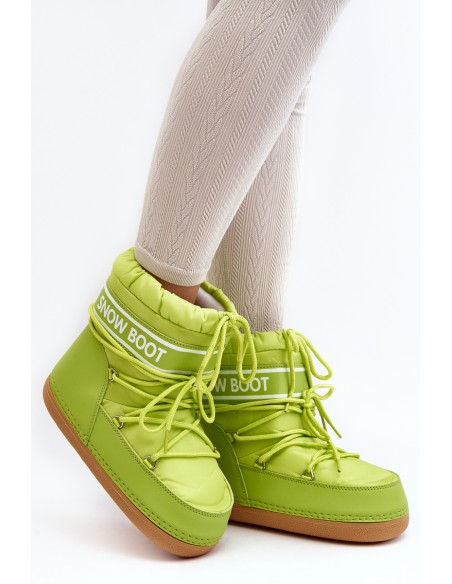 Women's tied snow boots in olive green Soia