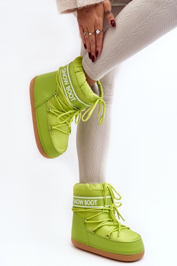 Women's tied snow boots in olive green Soia 2