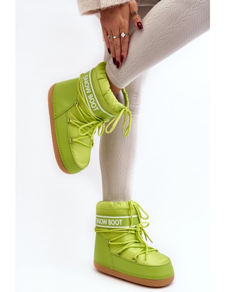 Women's tied snow boots in olive green Soia