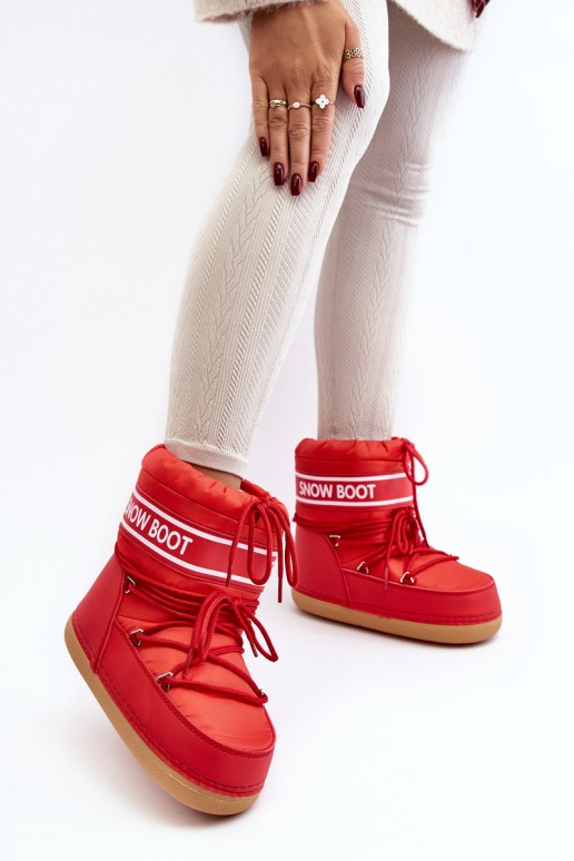 Women's lace-up snow boots Red Soia