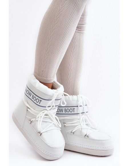 Women's lace-up snow boots white Soia