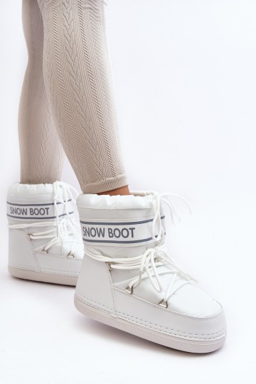 Women's lace-up snow boots white Soia 2