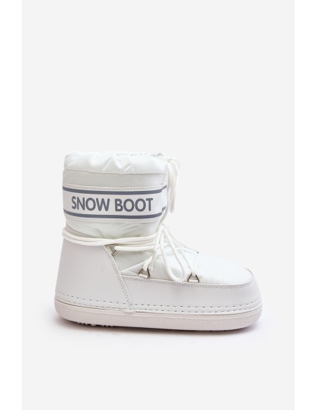 Women's lace-up snow boots white Soia