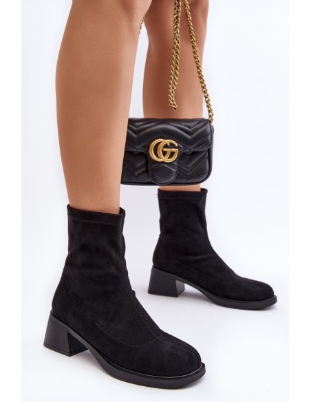 Women's low heeled ankle boots brown Aphroteia