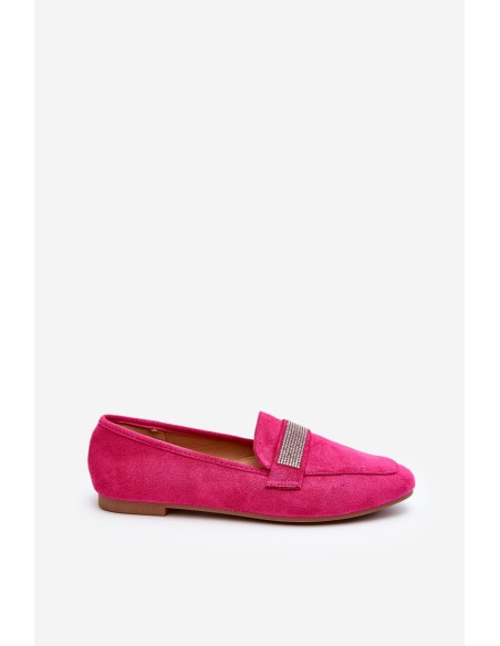 Women's Moccasins with Zircons Fuchsia Ralrika
