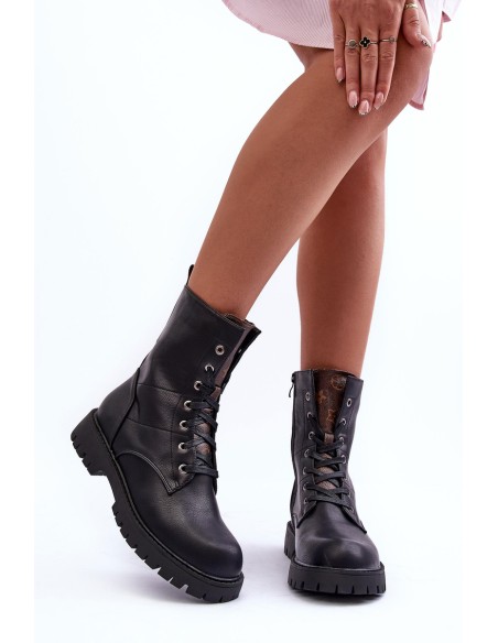 Leather Ankle Boots Black Lonevis