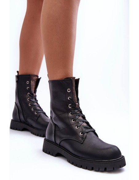 Leather Ankle Boots Black Lonevis