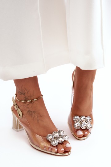 Transparent Heels With Heel Gold SBarski MR1037-43 2