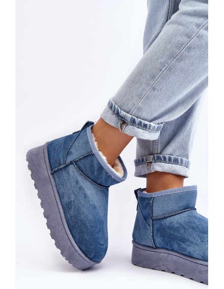 Moteriški sniego batai su blizgučiais ant platformos Blue Margella