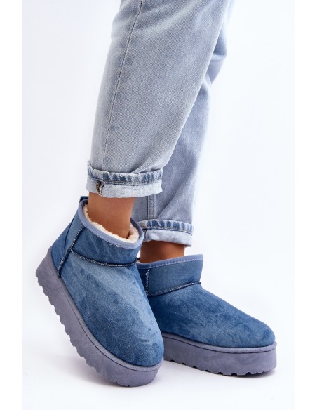 Moteriški sniego batai su blizgučiais ant platformos Blue Margella