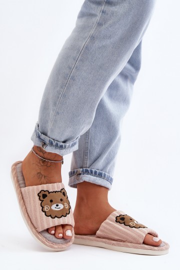 Women's Beige Slippers with Bear Demare 2