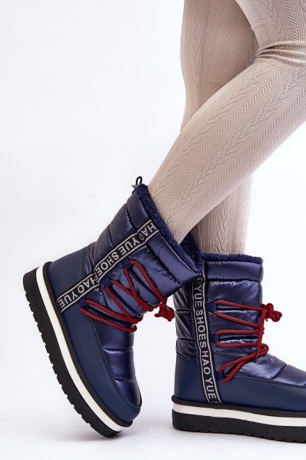 Women's Snow Boots with Laces Navy Lilara 2