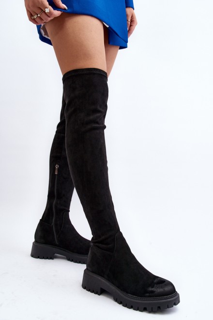 Women's flat heel over-the-knee boots La.Fi 270068B-SU Black 2