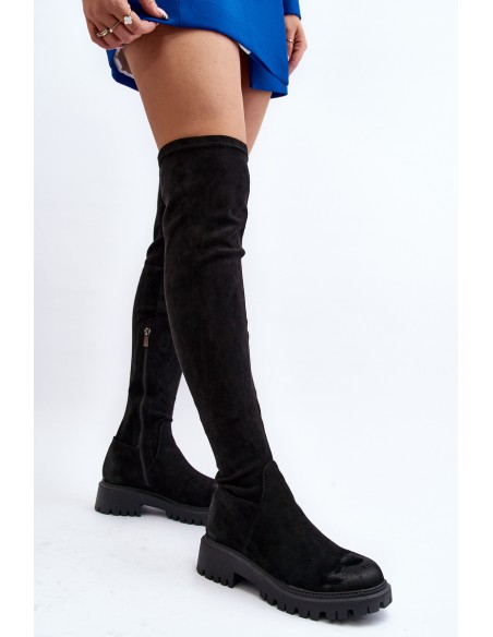 Women's flat heel over-the-knee boots La.Fi 270068B-SU Black
