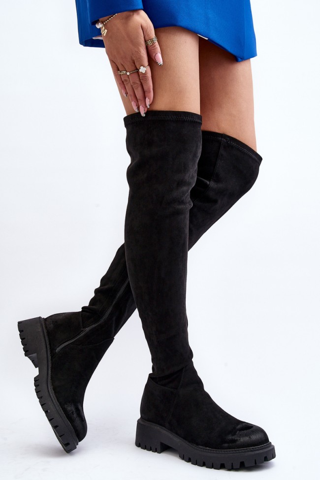 Women's flat heel over-the-knee boots La.Fi 270068B-SU Black