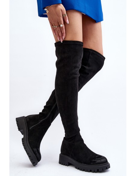 Women's flat heel over-the-knee boots La.Fi 270068B-SU Black