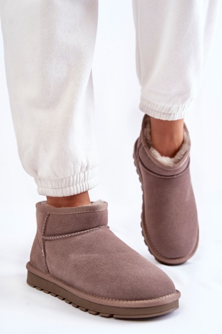 Women's Suede Low Snow Boots Grey Shelie 2