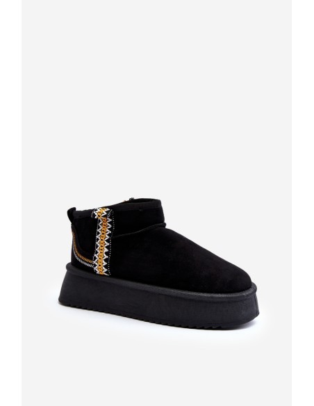 Platform Snow Boots with Pattern Black Udra