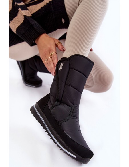 Women's Snow Boots With Velcro Progress PROGJ-22-128 Black