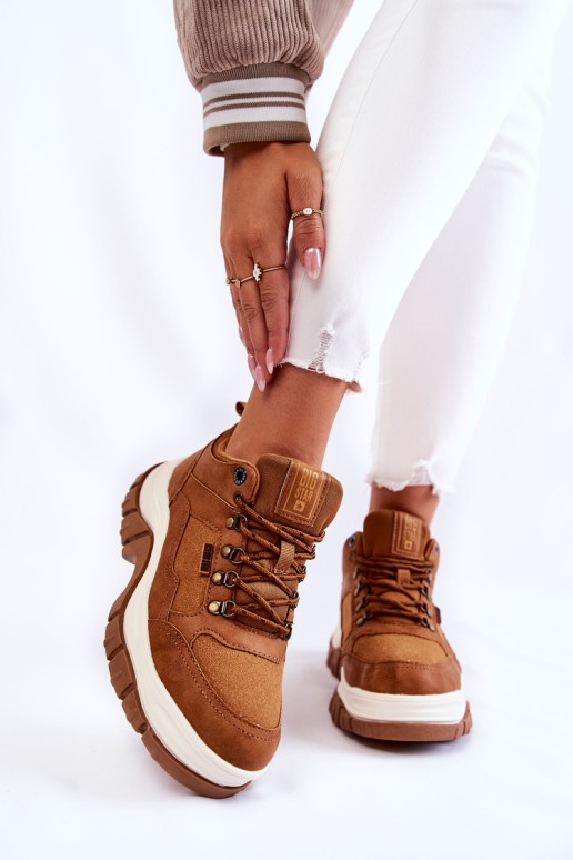 Women's Trekking Shoes Memory Foam Big Star KK274362 Brown