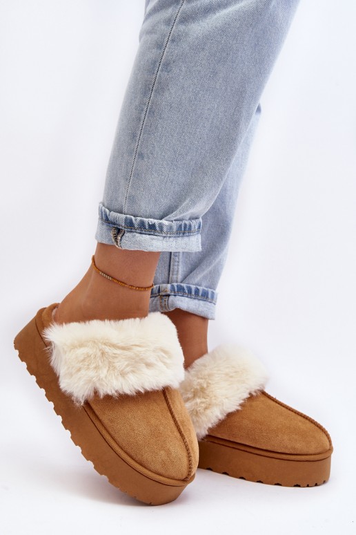 Women's snow boots on platform Camel Phiniopis