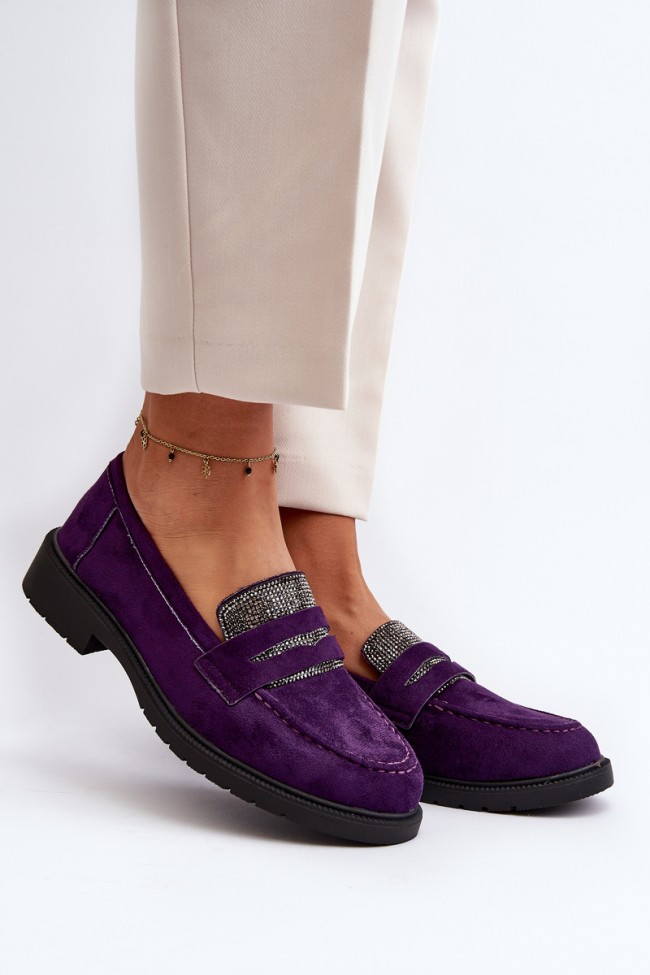 Women's Embellished Moccasins Purple Dananei