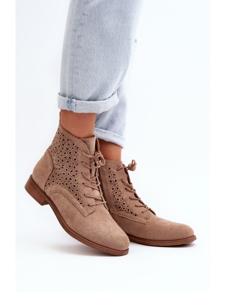 Women's Boots with Pattern Beige S.Barski HY66-136