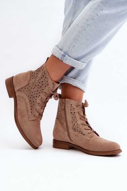 Women's Boots with Pattern Beige S.Barski HY66-136 2