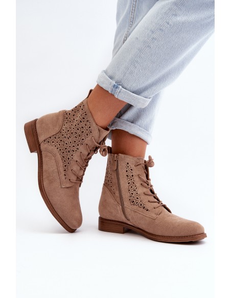 Women's Boots with Pattern Beige S.Barski HY66-136
