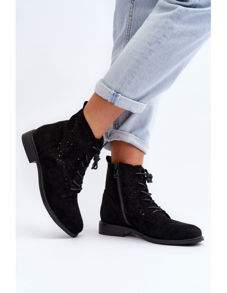 Women's Boots with Pattern Black S.Barski HY66-136