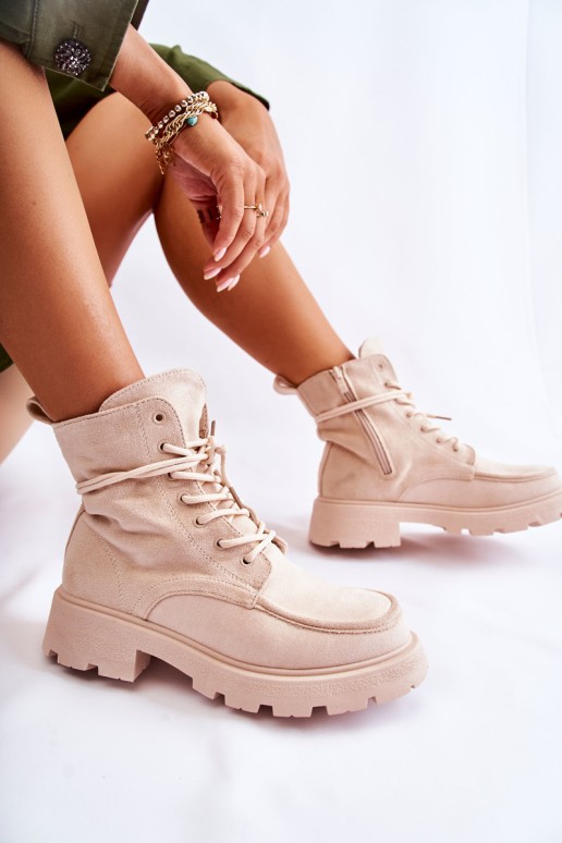 Moteriški batai, suvarstomi smėlio spalvos Vanita